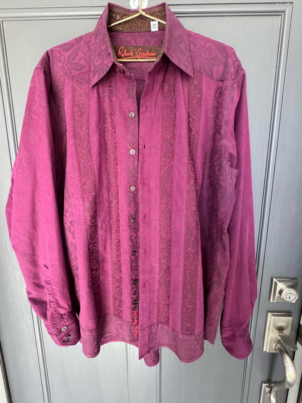 Robert Graham Deep Plum Button-Down Dress Shirt